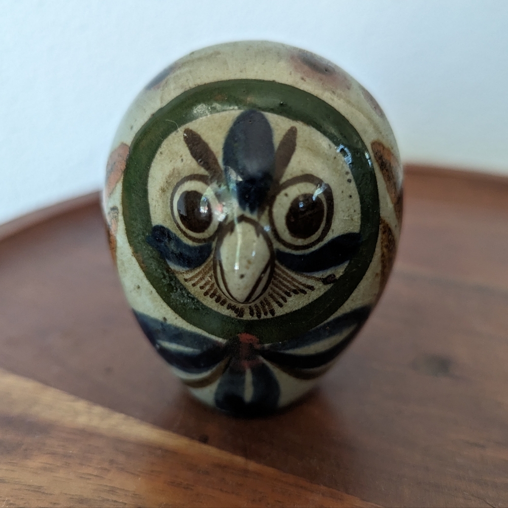 Jorge Wilmot Vintage Signed Tonala Mexico Pottery 2.5" Owl Figurine Folk Art MCM - Picture 6 of 15